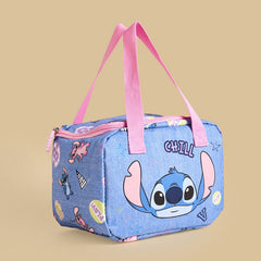 Stitch print lunch bag with zip closure