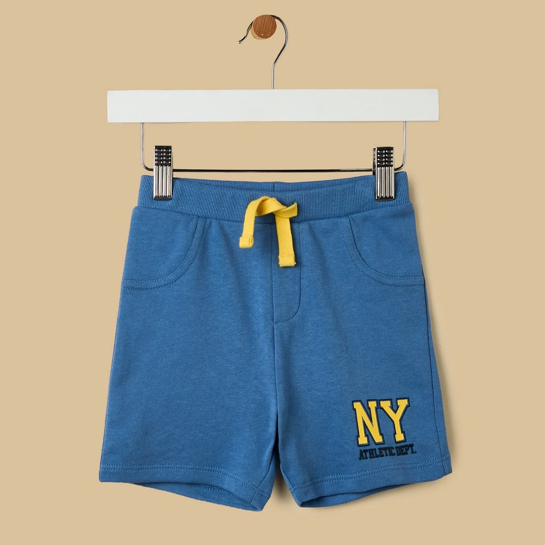 New york print corton T-shirt and shorts set