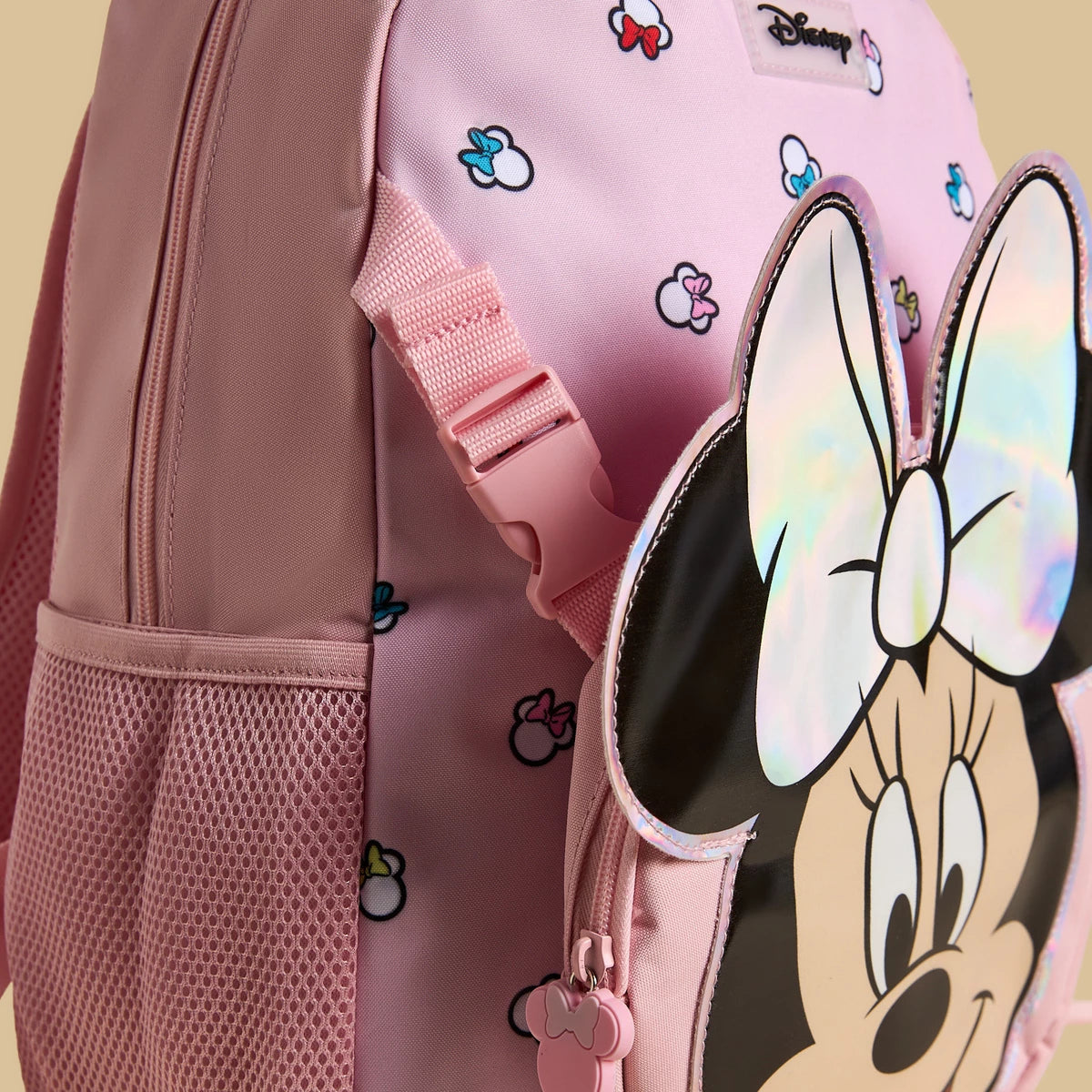 Minnie mouse applique backpack with adjustable straps