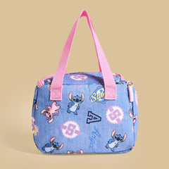 Stitch print lunch bag with zip closure
