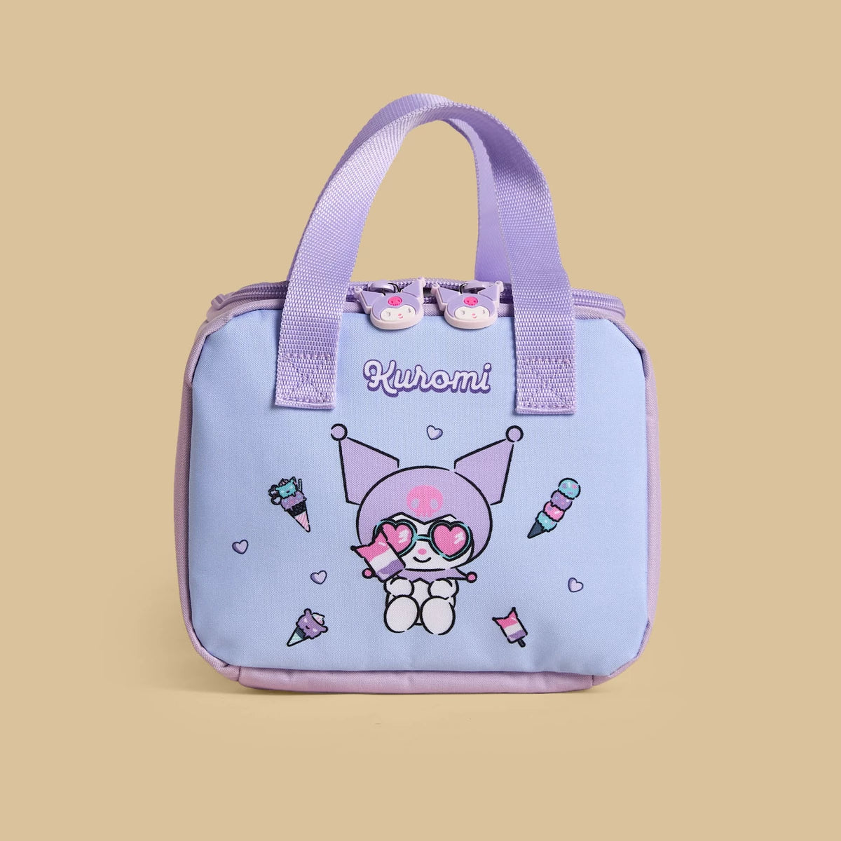 Kuromi print lunch bag with zip closure