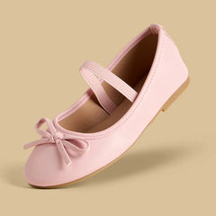 Bow accent ballerina shoes with Elasticated strap