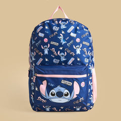 Stitch print backpack with adjustable straps
