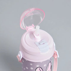 Minnie mouse print water bottle with strap