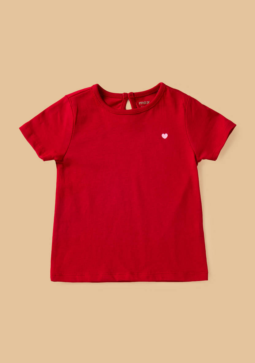 Pack of 5 - heart print t-shirts