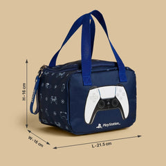 Gamer print lunch bag with zip closure