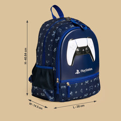 Playstation logo print padded straps backpack with zip closure