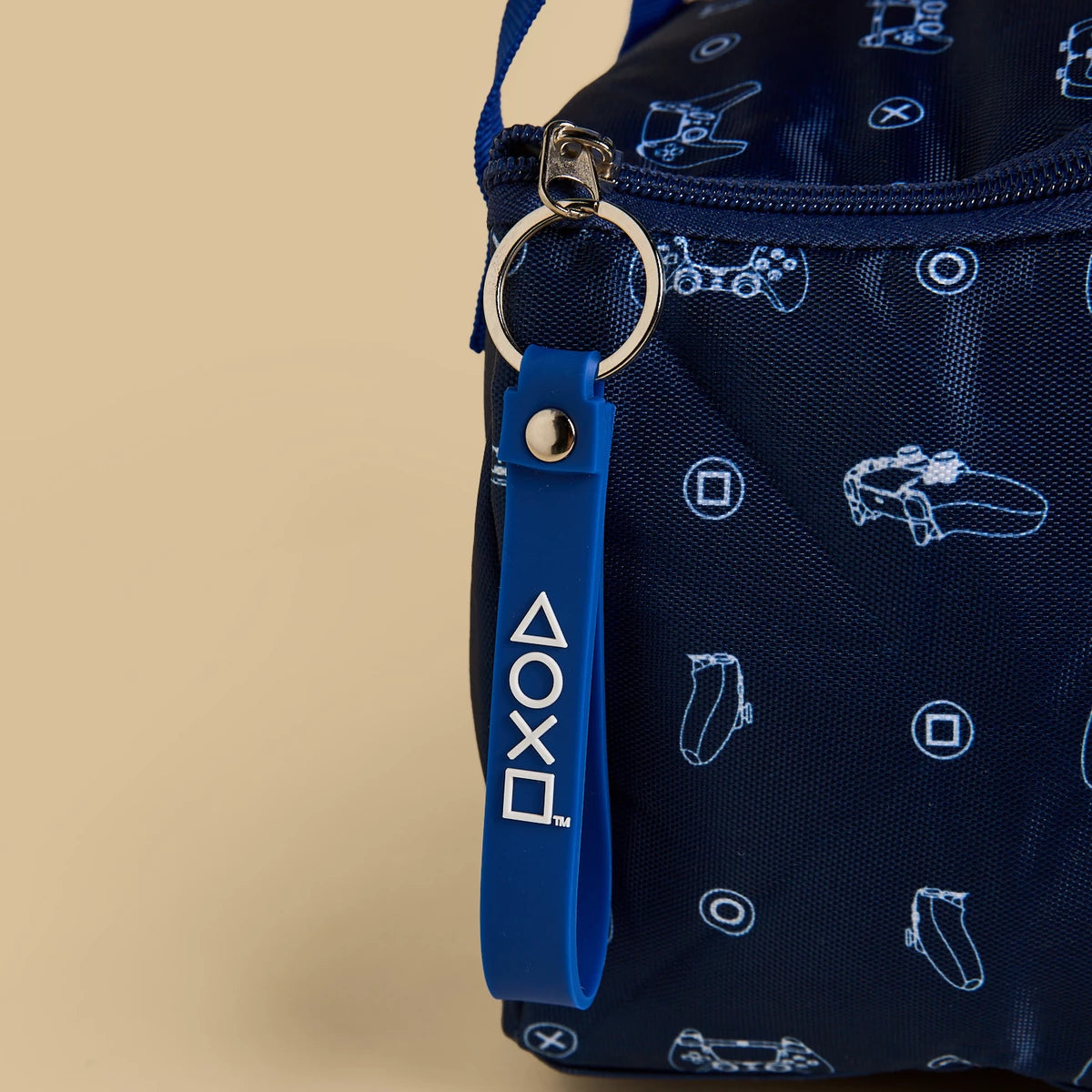 Gamer print lunch bag with zip closure