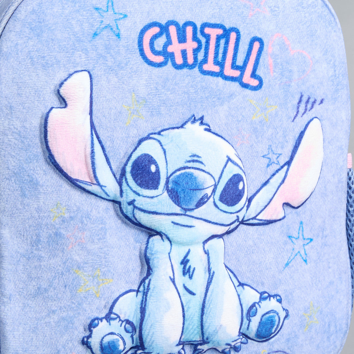Stitch print trolley backpack with wheels and retractable handle