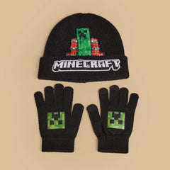 Minecraft applique beanie cap with gloves