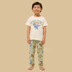 Dinosaur print cotton pajama set