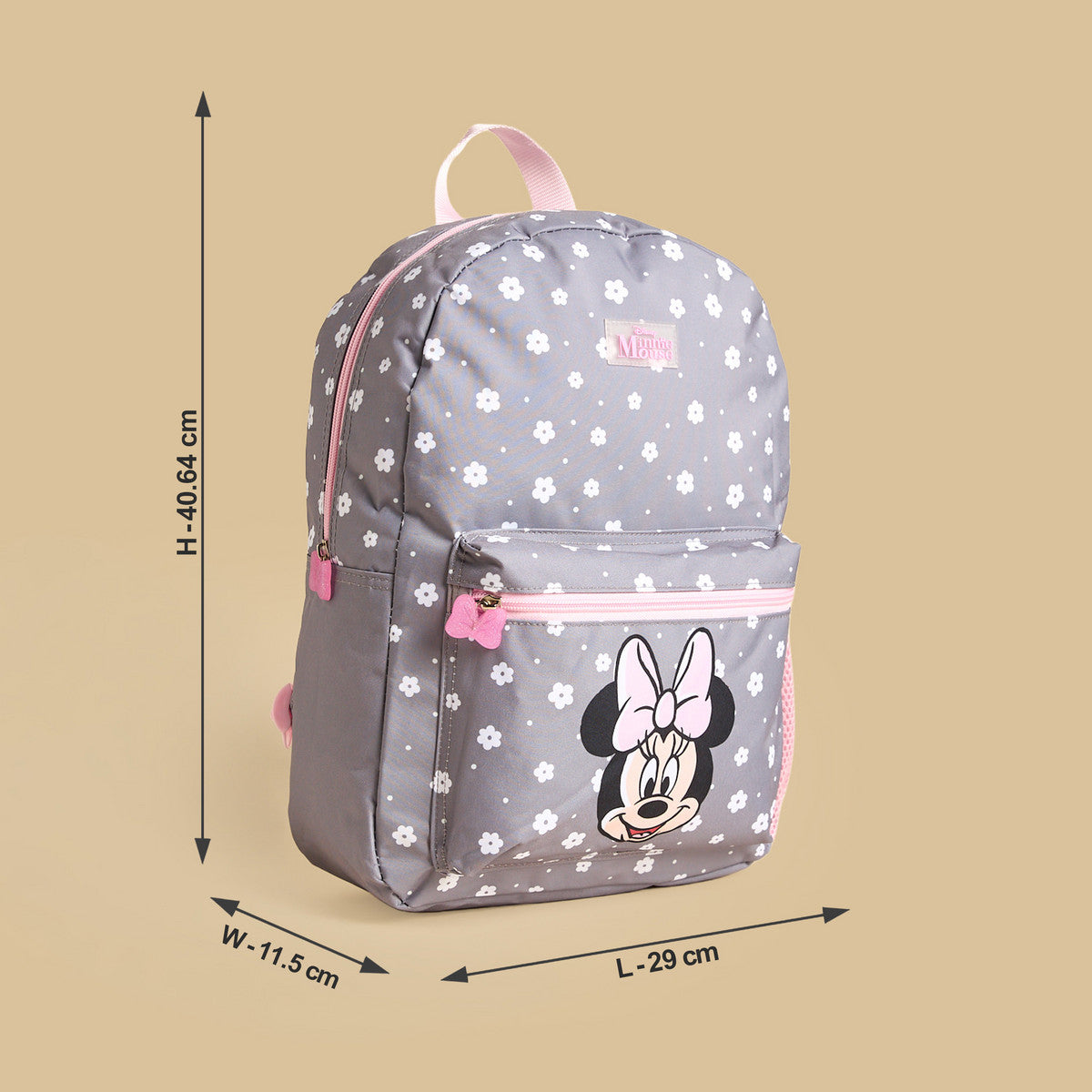 Minnie mouse print backpack with adjustable straps