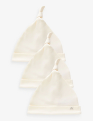 Next 3- pack 100% cotton tie top baby hats