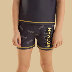 Batman print cotton T-shirt and swim shorts set