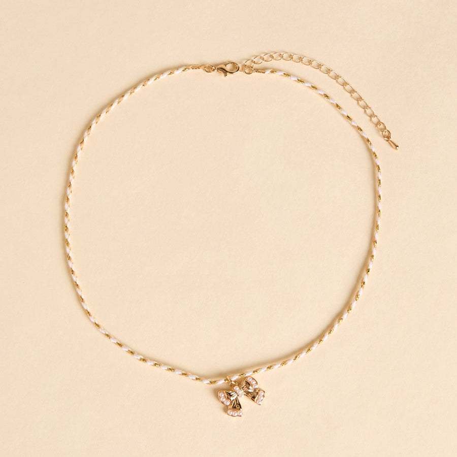 Bow pendant necklace and earrings set