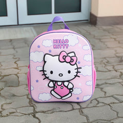 Hello kitty print backpack with adjustable shoulder straps and zip closure