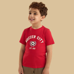 Football print cotton t-shirt