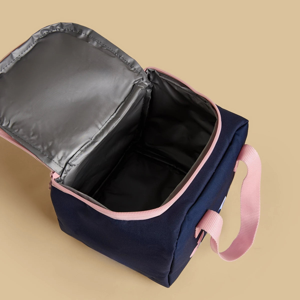 Stitch print lunchbag with zip closure