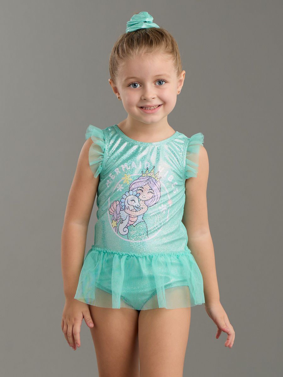 Mermaid Print Swimsuit with Scrunchie