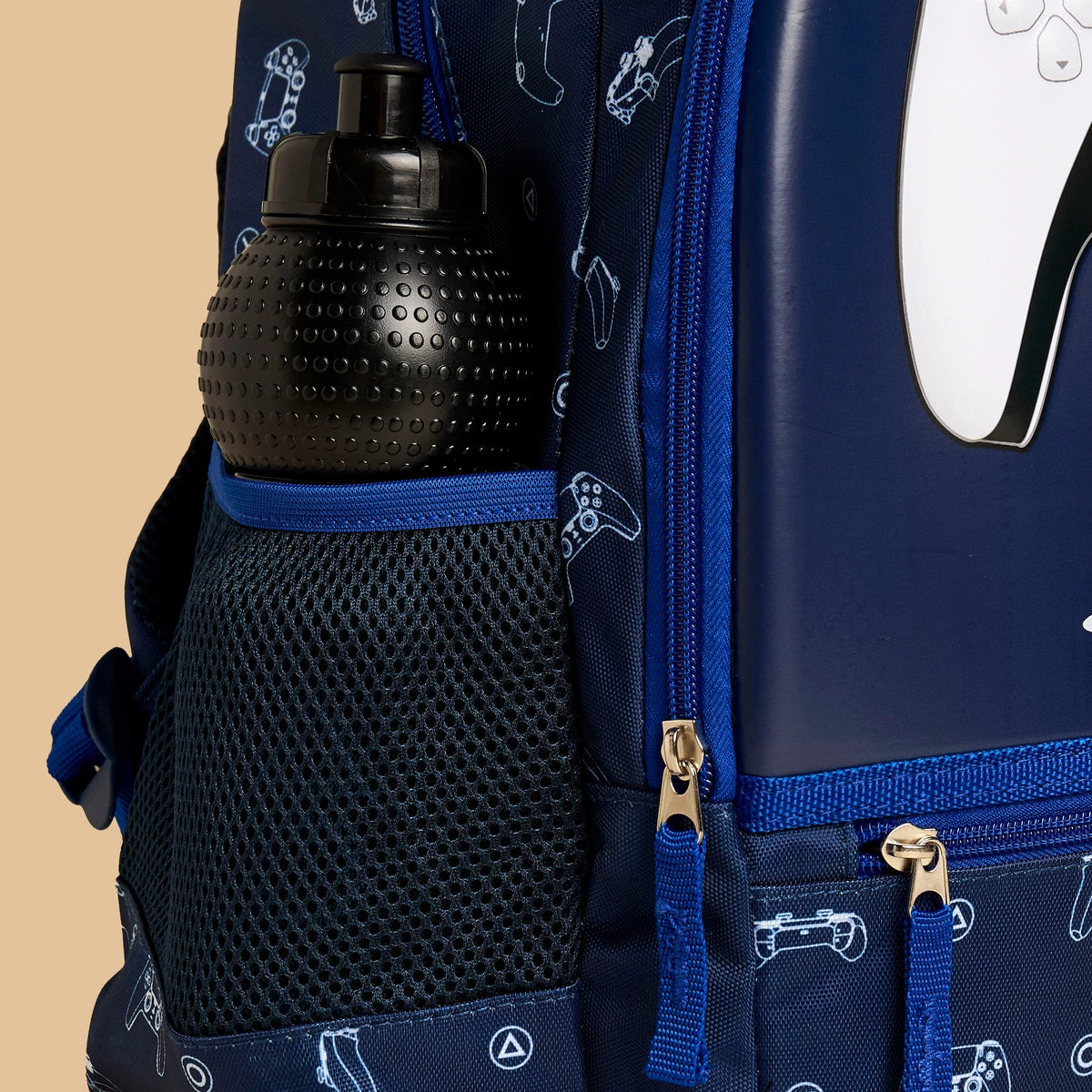 Playstation logo print padded straps backpack with zip closure