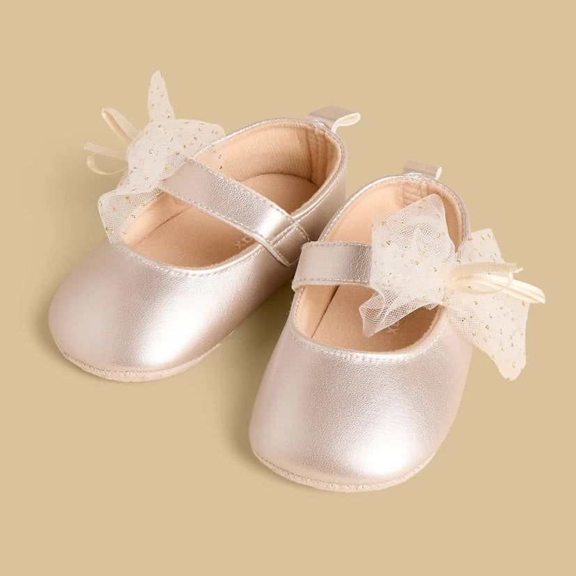 Pink bow booties