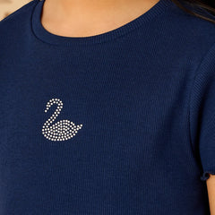 Swan embellished Tshirt