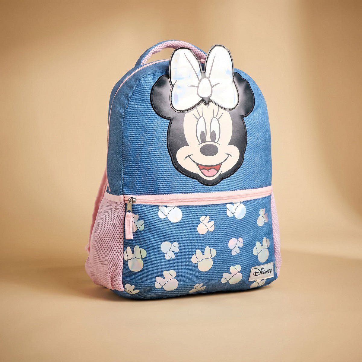 Minnie mouse print backpack with zip closure
