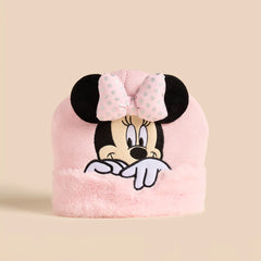 Minnie mouse applique beanie cap with gloves