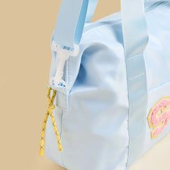 Stitch print duffle bag with zip closure