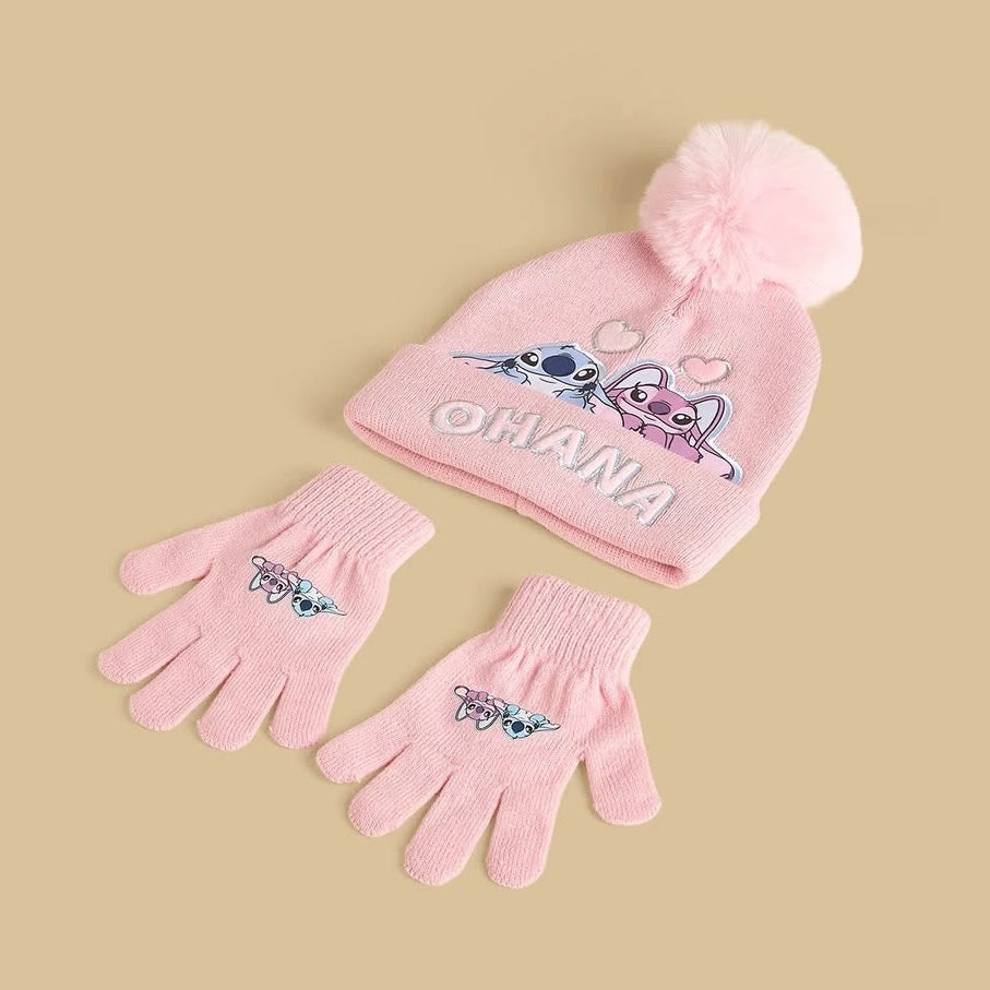Stitch and angel beanie with gloves