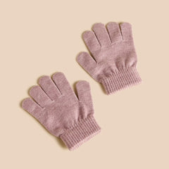 Heart print beanie cap with gloves