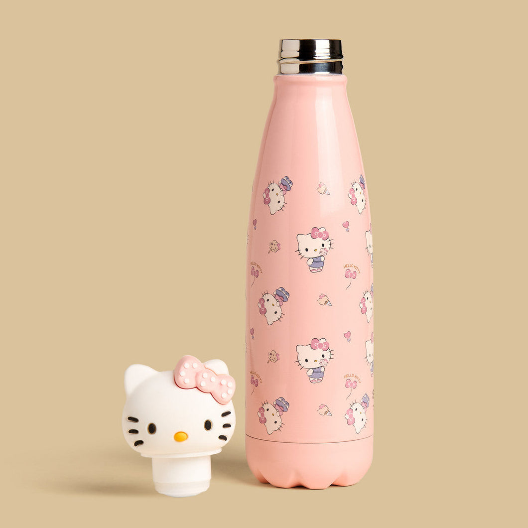 Hello kitty print vaccum flask with 3D lid