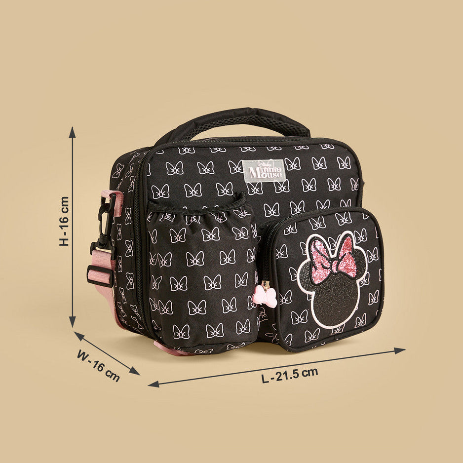 Minnie mouse print lunch bag with zip closure