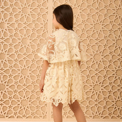 Embroidered dress with cape