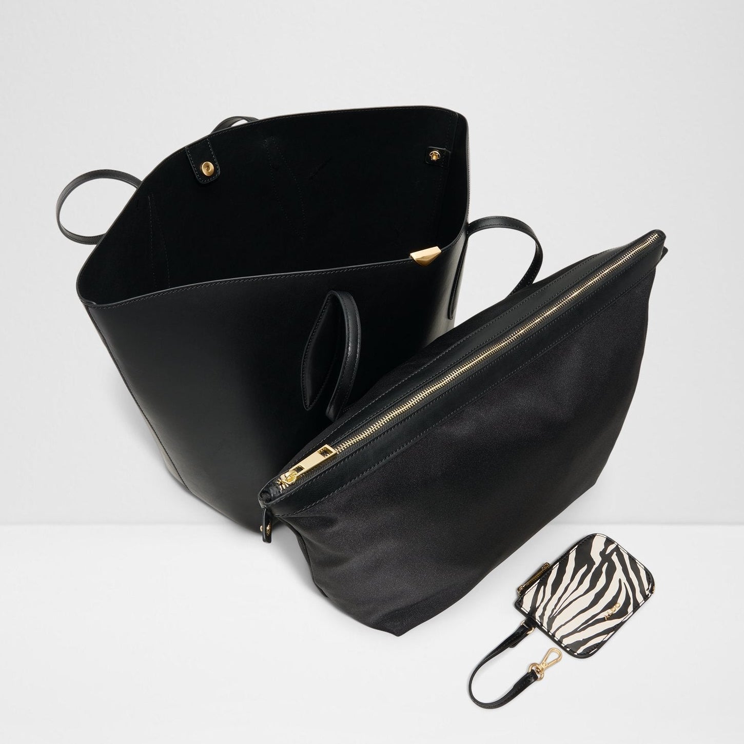 ALDO Pattani Women Textured Black Satchel Bag