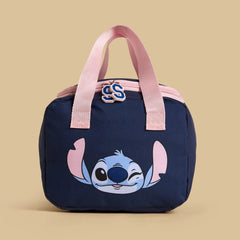 Stitch print lunchbag with zip closure