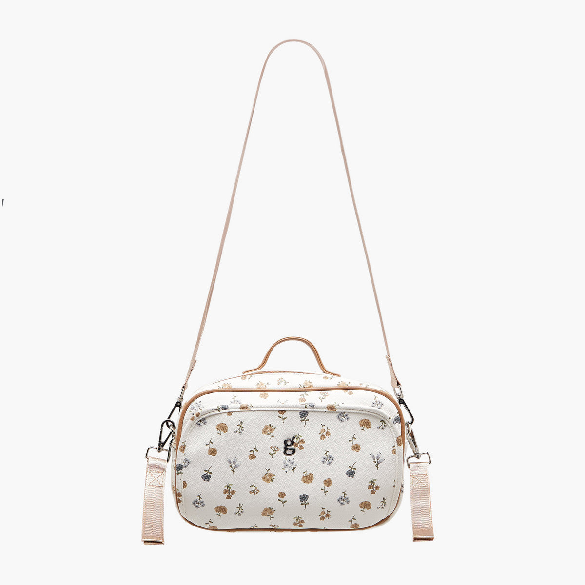 Giggles floral print diaper bag with zip closure