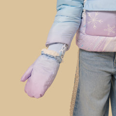 Frozen print hooded jacket with gloves