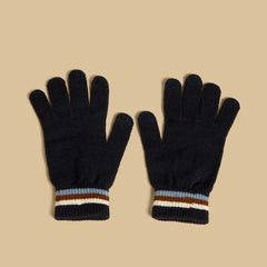 Textured beanie cap and gloves set