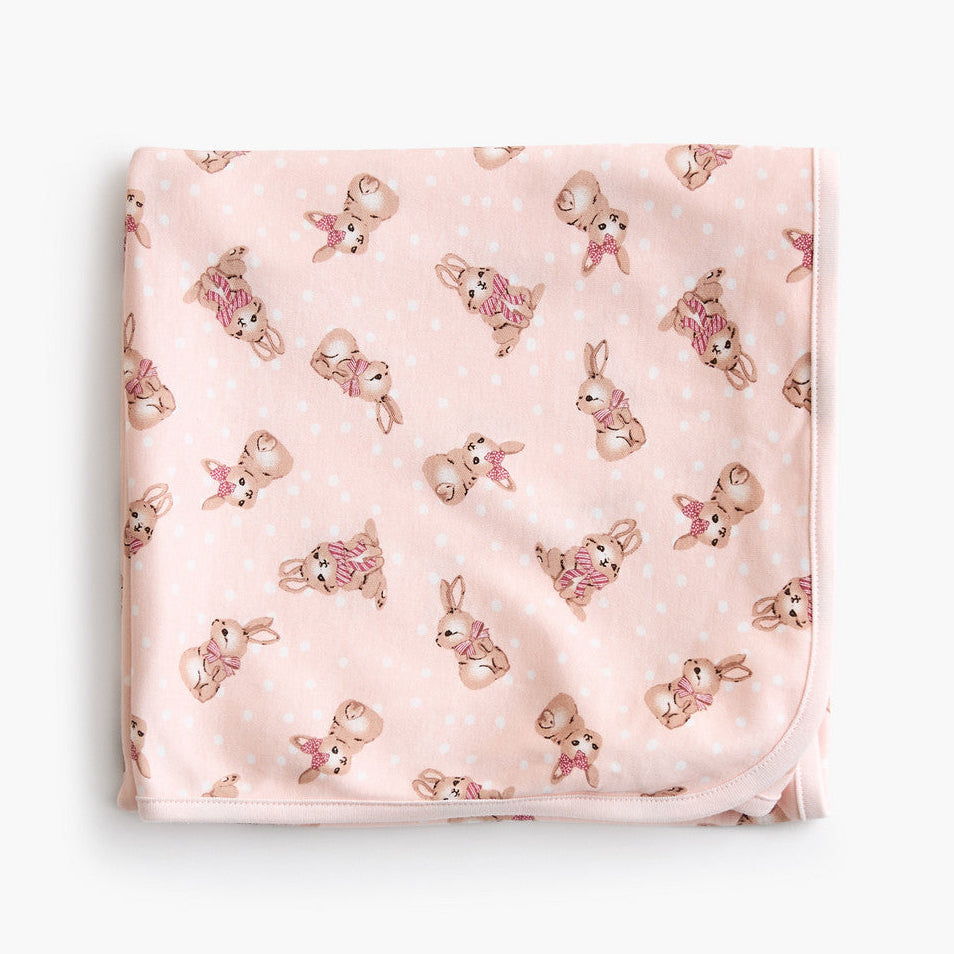 Juniors all- over bunny print receiving blanket