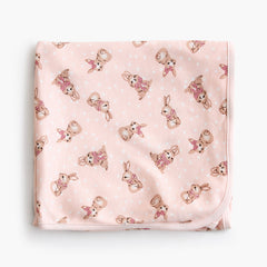 Juniors all- over bunny print receiving blanket