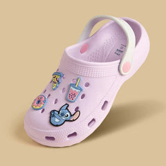 Stitch jibbitz clogs with backstrap