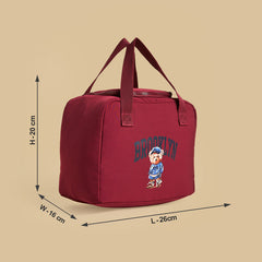 Brooklyn print lunch bag with zip closure