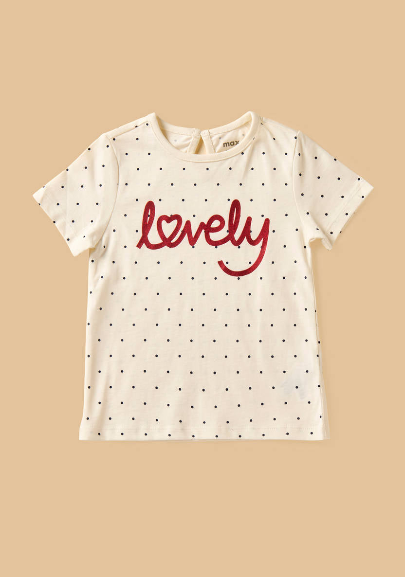 Pack of 5 - heart print t-shirts