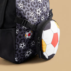 Football print backpack with adjustable straps