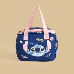Stitch print lunch bag with zip closure