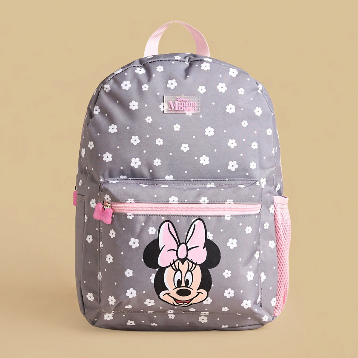 Minnie mouse print backpack with adjustable straps