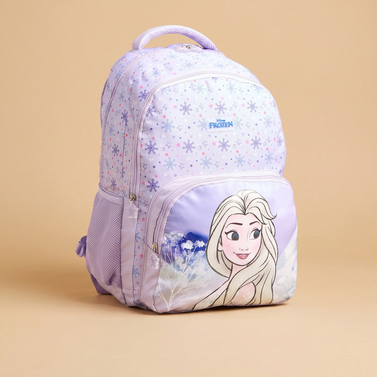 Frozen print backpack with adjustable shoulder straps