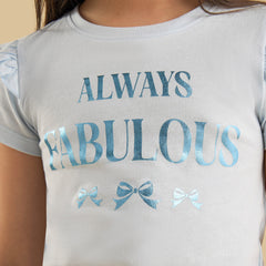 Slogan foil print cotton t-shirt