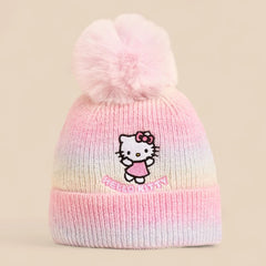 Hello kitty embroidered beanie and gloves set